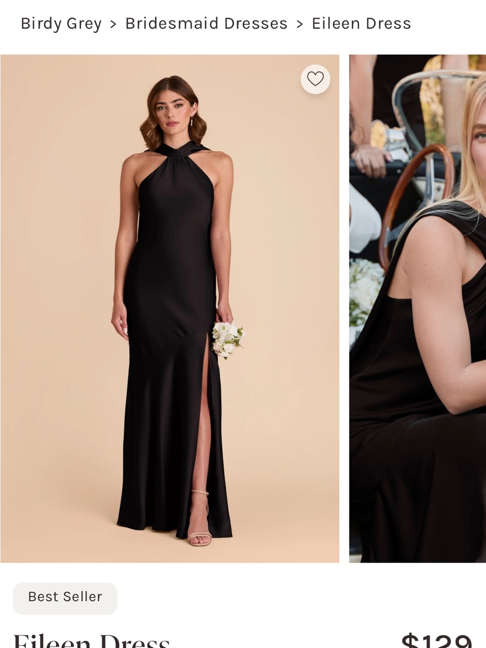 Birdy Grey Eileen Halter Bridesmaid Dress in Black